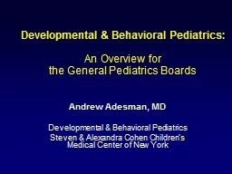 Developmental & Behavioral Pediatrics: