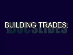 BUILDING TRADES: