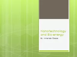 Nanotechnology and Bio-energy
