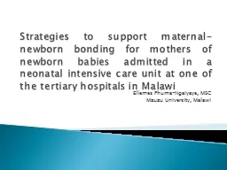 Strategies to support maternal-newborn bonding for mothers