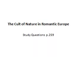 The Cult of Nature in Romantic Europe