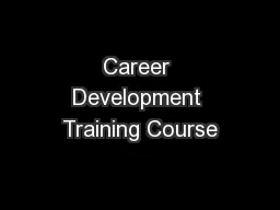 Career Development Training Course