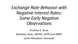 Exchange Rate Behavior with Negative Interest Rates:
