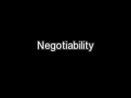 Negotiability