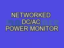 NETWORKED DC/AC POWER MONITOR