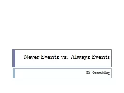 Never Events vs. Always Events