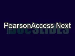 PearsonAccess Next
