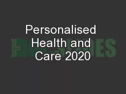 Personalised Health and Care 2020