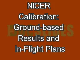 NICER Calibration: Ground-based Results and In-Flight Plans