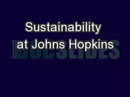 Sustainability at Johns Hopkins