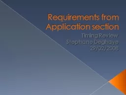 Requirements from Application section