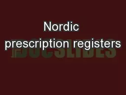 Nordic prescription registers