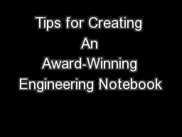 Tips for Creating An Award-Winning Engineering Notebook