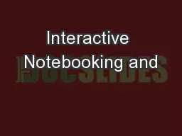 Interactive Notebooking and