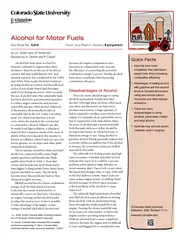 Alcohol has been used as a fuel for internal combustio