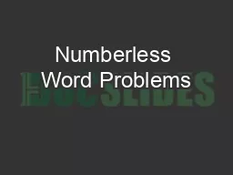 Numberless Word Problems
