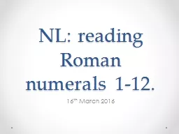 NL: reading Roman numerals 1-12.