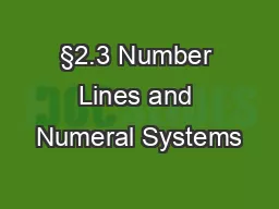 §2.3 Number Lines and Numeral Systems