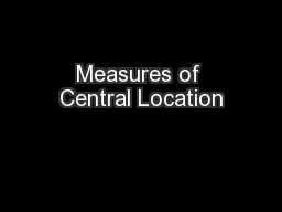 Measures of Central Location