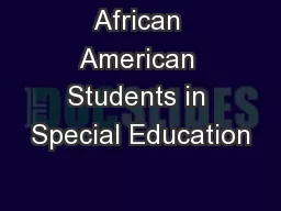 African American Students in Special Education