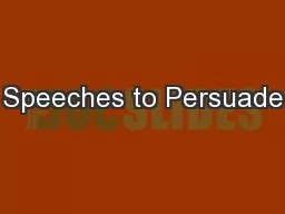 Speeches to Persuade