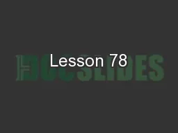 Lesson 78
