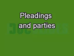 Pleadings and parties