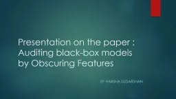 Presentation on the paper : Auditing black-box models by Ob