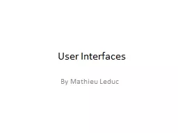 User Interfaces