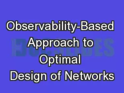 Observability-Based Approach to Optimal Design of Networks