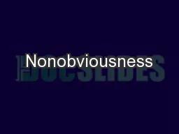 Nonobviousness
