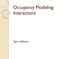 Occupancy Modeling: Interactions
