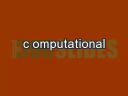 c omputational