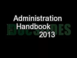 Administration  Handbook              2013