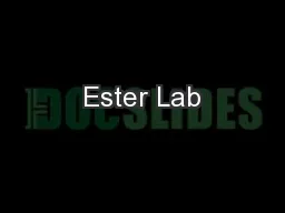 Ester Lab