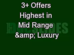 3+ Offers Highest in Mid Range & Luxury