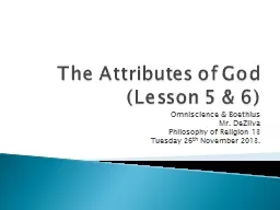 The Attributes of God (Lesson 5 & 6)
