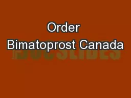 Order Bimatoprost Canada