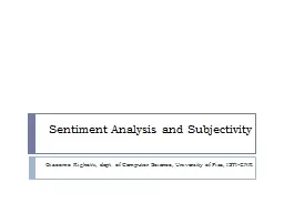 Sentiment Analysis and Subjectivity