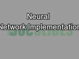 Neural Network Implementation