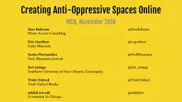 Creating Anti-Oppressive Spaces