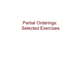 Partial Orderings: