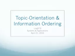 Topic-Orientation &