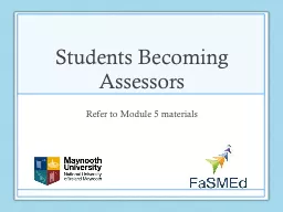 Students Becoming Assessors