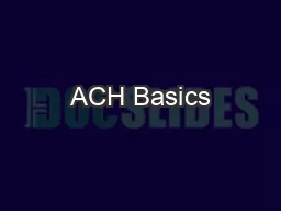 ACH Basics