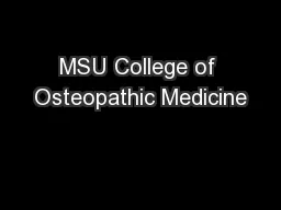 MSU College of Osteopathic Medicine