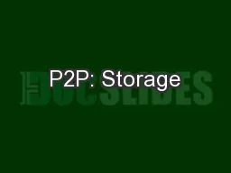 P2P: Storage
