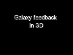 Galaxy feedback in 3D