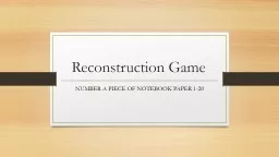 Reconstruction Game