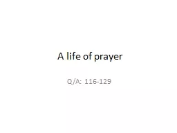 A life of prayer